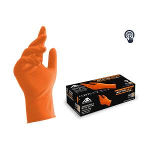 Γάντια νιτριλίου πορτοκαλί συνεργείου Πάχος 0.18mm 9/L - κουτί 50 τμ. DEXT - taergaleiamou.gr